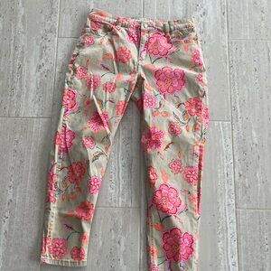 Jones New York Pink and Beige Patterned Jeans